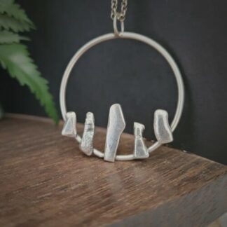 Stone Circle Necklace in Sterling Silver.