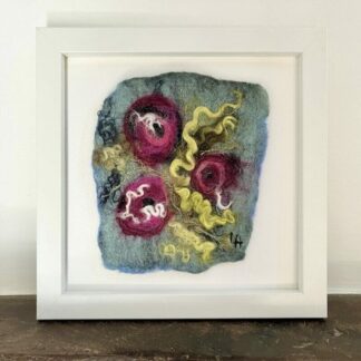 Summer Roses Felt Textile Art Painting