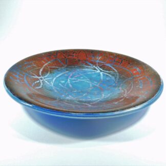 Swirling Batik Pattern Fused Glass Plate