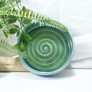 Camembert Baker, Tapas, Snack, Desert Handmade Stoneware Plate Bowl in Blue and Green