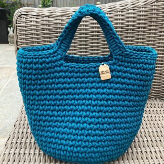 Teal Crochet Bag, Crochet Handbag