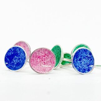 Sterling Silver and Enamel Earrings
