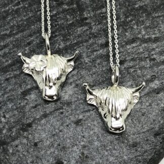Silver Scottish Highland Cow Necklace