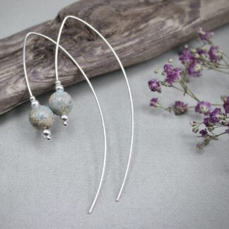 Impression Jasper & Sterling Silver Contemporary Hoop Earrings