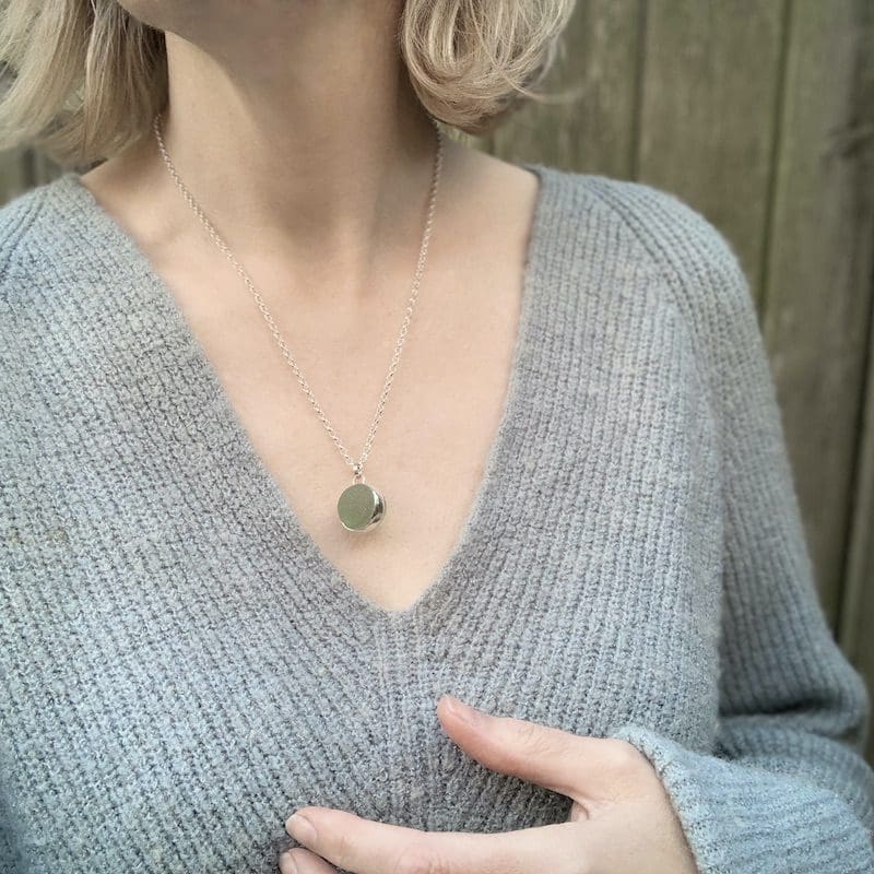 Large Sea Glass 'Codd' Marble & Silver Pendant Necklace - Image 2