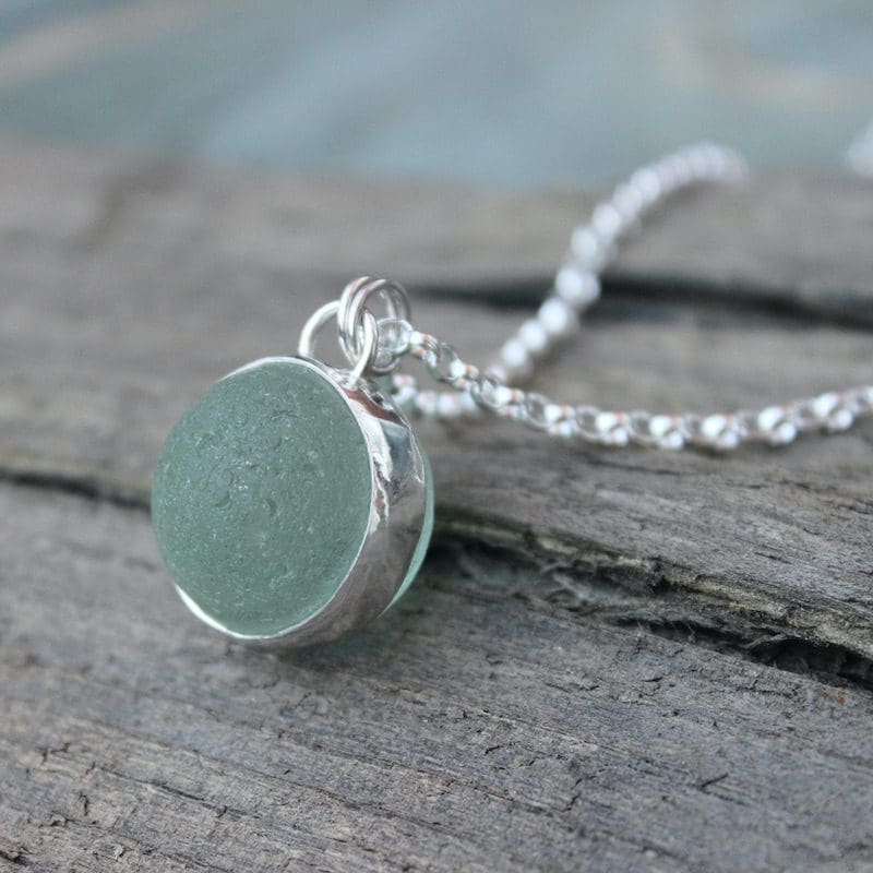Large Sea Glass 'Codd' Marble & Silver Pendant Necklace - Image 5