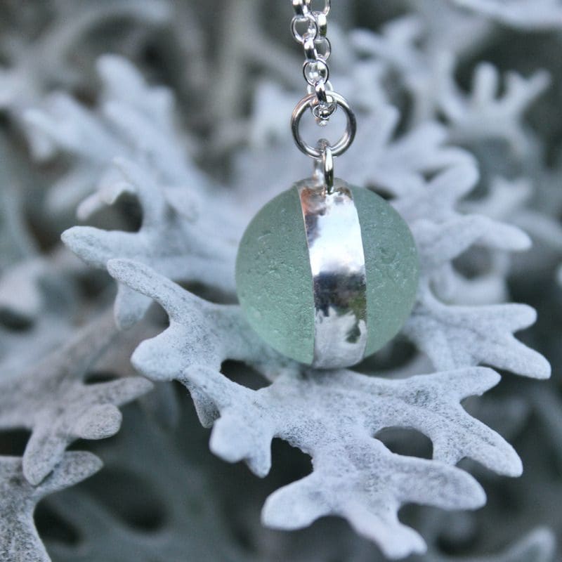 Large Sea Glass 'Codd' Marble & Silver Pendant Necklace - Image 7