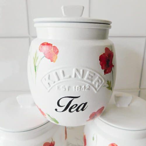 Poppy Poppies Kitchen Canisters, Tea Coffee Sugar Jars - Image 3