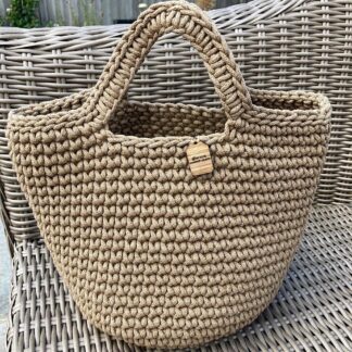 Beige Crochet Bag, Crochet Handbag