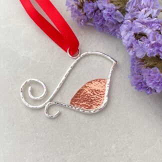 Robin Decoration, Christmas Decoration Handmade in Silver and Copper
