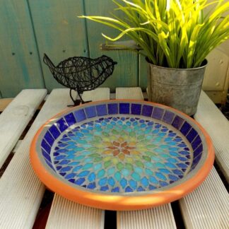 Gypsy Rainbow Mosaic Bird Bath Wildlife Garden Ornament