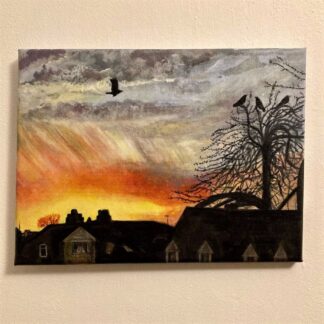 'Birds in sunset'