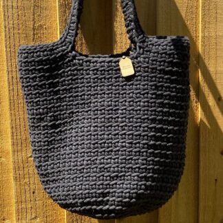 Black Crochet Cotton Shoulder Bag