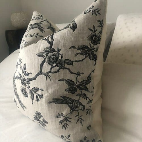 French Country pillow covers, black toile de jouy cushion covers - Image 3
