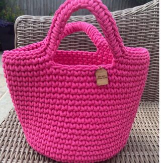 Pink Crochet Bag, Crochet Handbag