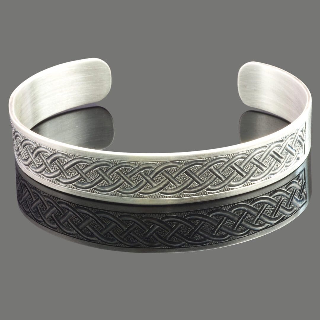 Personalised Engraved Satin Celtic Cuff Bangle