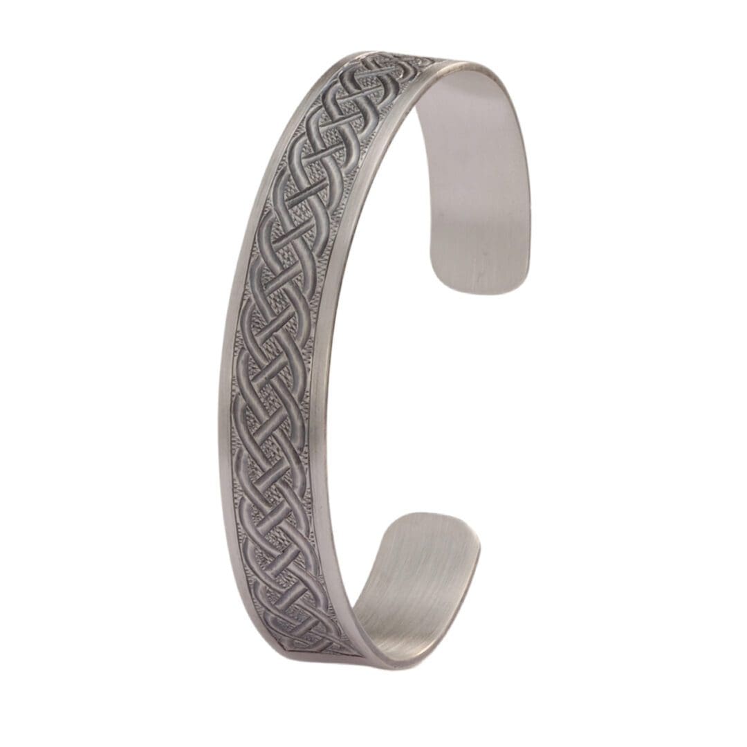 Personalised Engraved Satin Celtic Cuff Bangle - Image 2