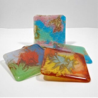 Colour Splash Fused Glass Coaster