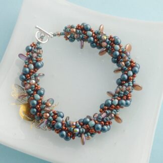 Ocean Inspired Copper and Teal Beaded Bracelet