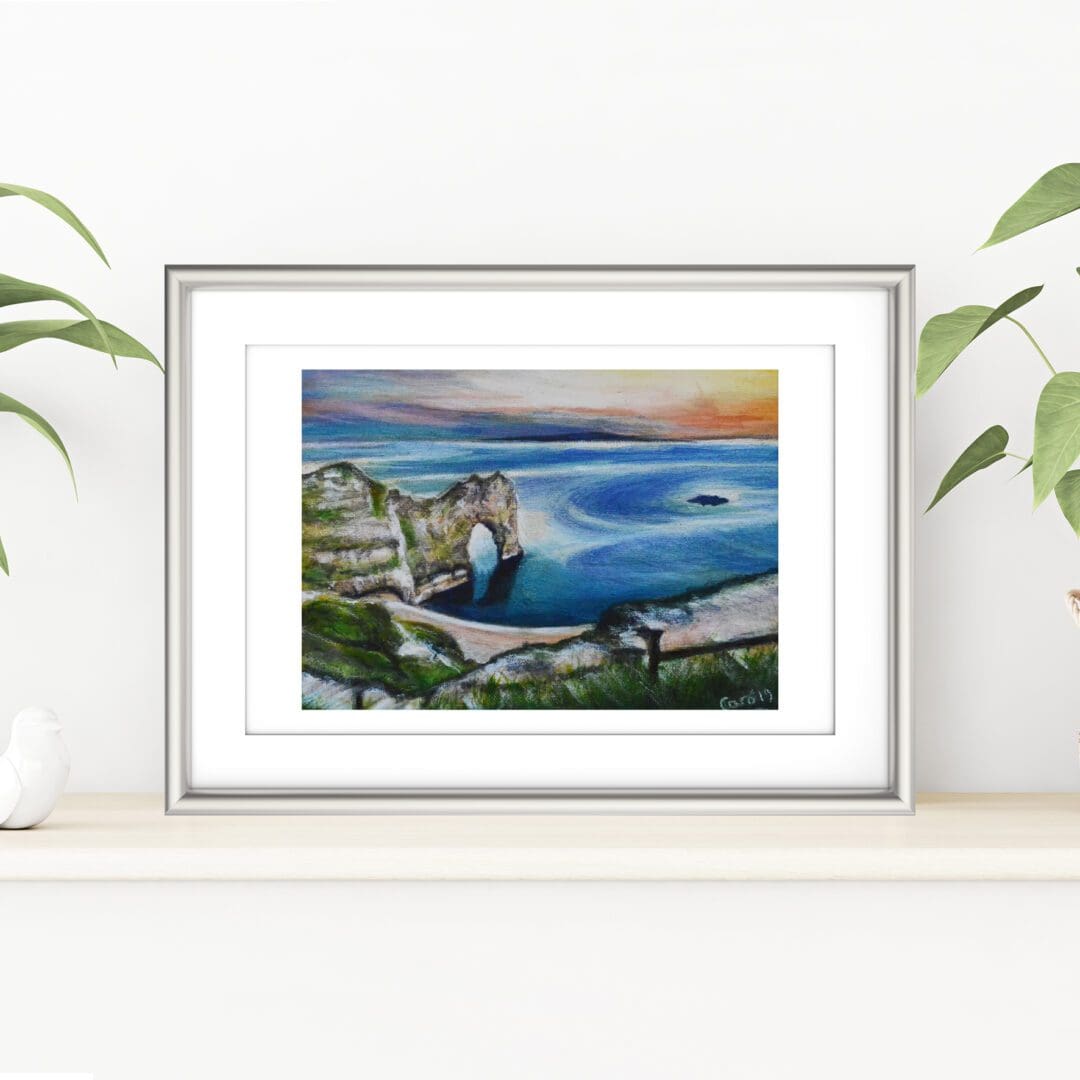 Durdle Door Dorset A4 print -Energy Art Landscape Paintings - Image 2