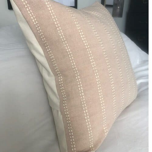 handwoven dusty pink boho pillow cover, Thai hmong batik - Image 3