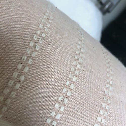 extra long lumber pillow cover, dusty pink striped fabric, Hmong batik - Image 4