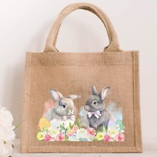 Easter Bunnies Jute Bag