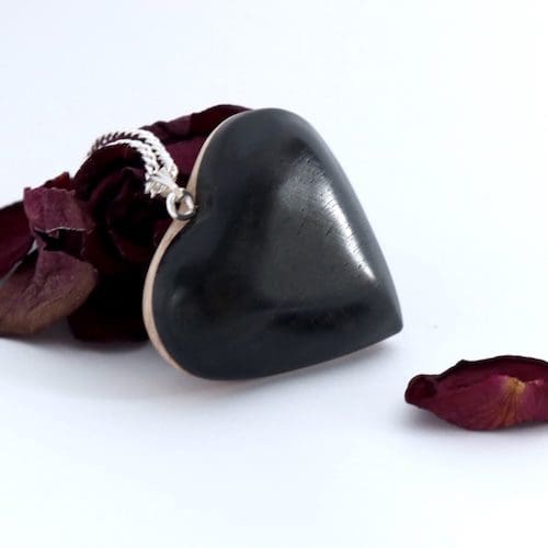 Ebony and Maple wooden heart necklace - Image 2