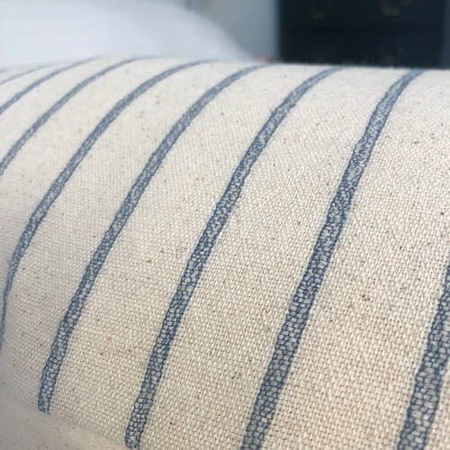 long oblong bolster cushion cover, Hmong neutral and blue striped pillow - Image 4