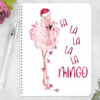 Fa La la La La Mingo Flamingo eco friendly notebook journal
