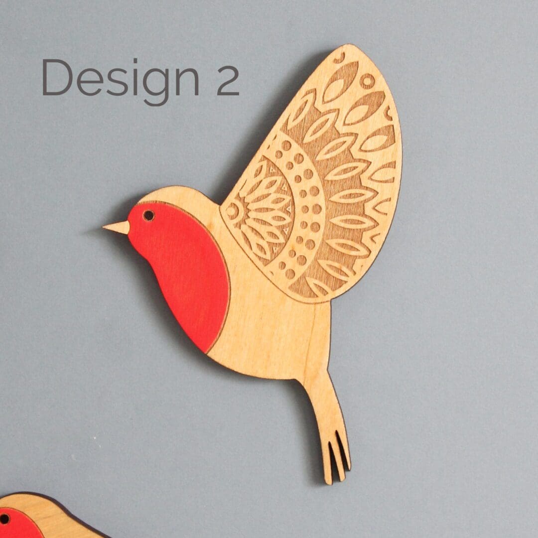 Folk Art Inspired Wooden Robin Wall Hangings - Image 6