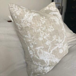 French vintage linen cushion covers, farmhouse toile de jouy