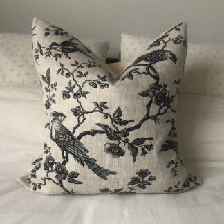 French Country pillow covers, black toile de jouy cushion covers