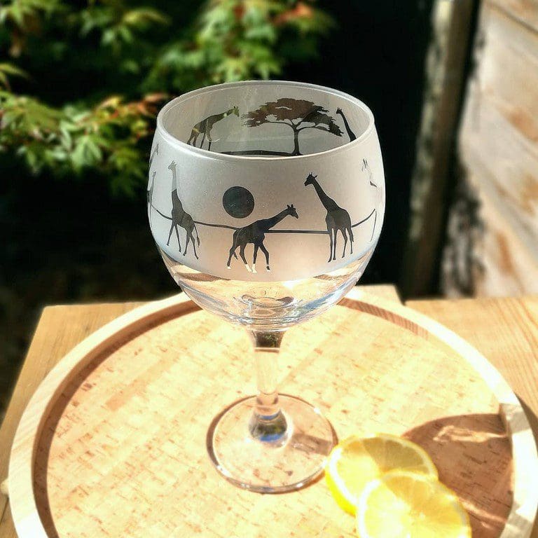 Gin Glass by Four Hands Etched Glass - Giraffe
