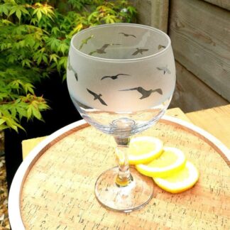 Gin Glass by Four Hands Etched Glass - Seagull