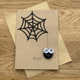 Halloween Spider Web Card - with Hand Sewn Button Spider