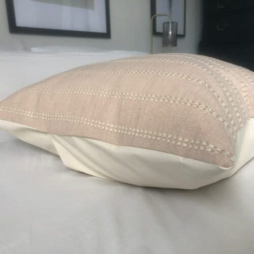 handwoven dusty pink boho pillow cover, Thai hmong batik - Image 4