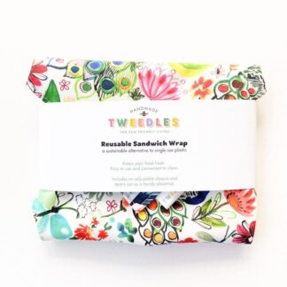 Eco Friendly Reusable Sandwich Wrap - Peacock Print