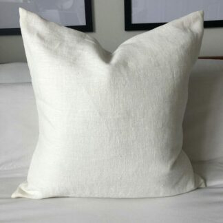 ivory cream French linen cushion cover, with envelope reverse