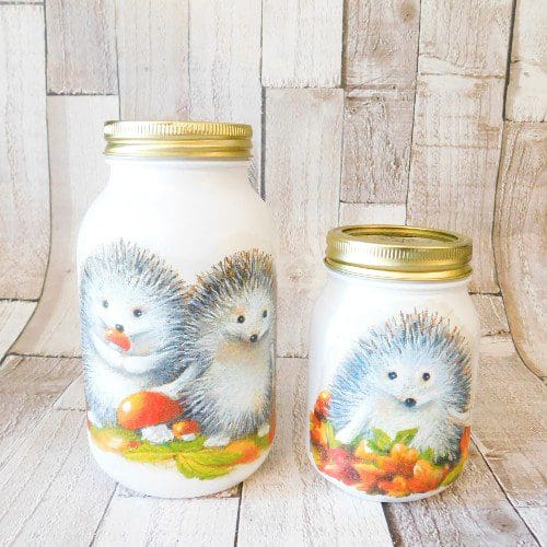 Hedgehogs Painted 1 Litre or 500 ml Kilner Storage Jar Vase - Image 2
