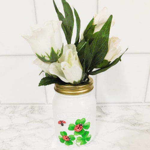 Ladybird and Clover Painted 1 Litre or 500 ml Kilner Storage Jar Vase - Image 4