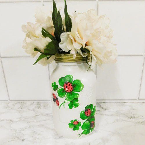Ladybird and Clover Painted 1 Litre or 500 ml Kilner Storage Jar Vase - Image 3