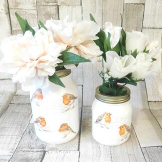 Robins Painted 1 Litre or 500 ml Kilner Storage Jars