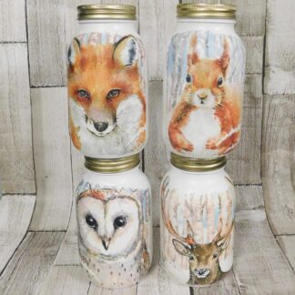 Woodland Fox, Owl, Squirrel or Stag 1 Litre Kilner Jar Vase