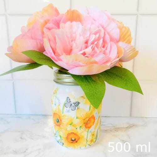 Daffodils 1 Litre or 500 ml Kilner Storage Jar Vase - Image 3