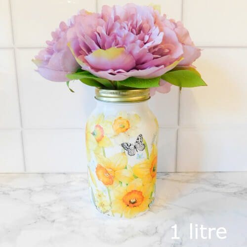 Daffodils 1 Litre or 500 ml Kilner Storage Jar Vase - Image 4