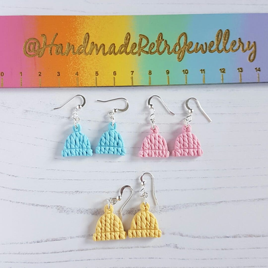 Winter themed earrings CHOOSE YOUR STYLE hats, mugs, gingerbread - Image 3