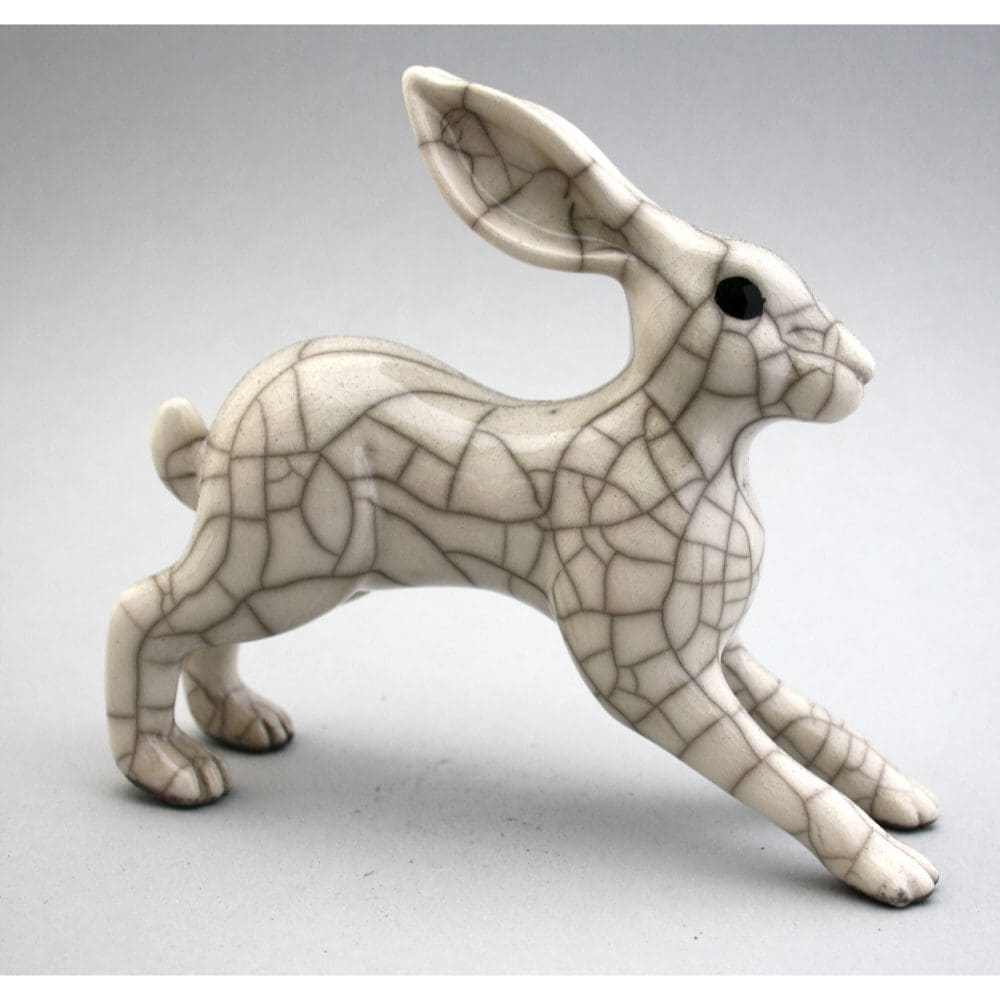 Leaping Hare - Ceramic Animal Sculpture