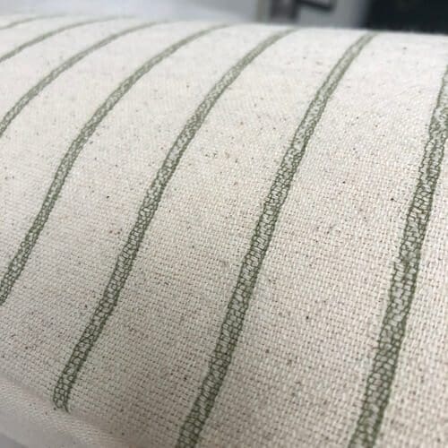 long oblong bolster cushion cover, Hmong neutral olive green striped fabric - Image 4