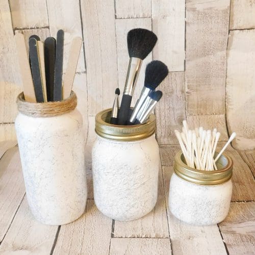 Marble Make Up Brush Holder Jars, Bathroom Storage Pink, Grey, White or Black, Set Of 3 - Image 5
